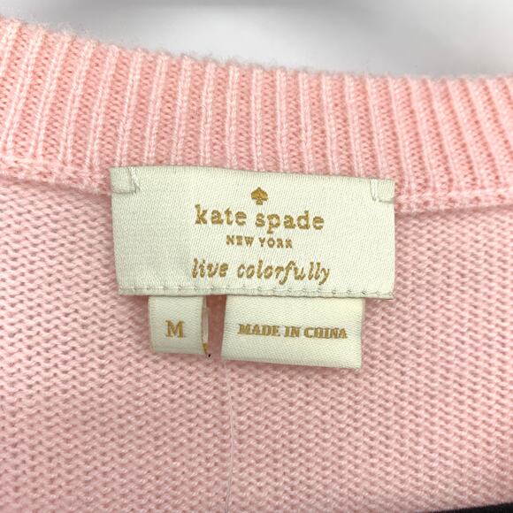 Kate Spade Winking Eye Sweater Womens Size Medium Tutu Pink Crew Neck NEW - Picture 5 of 7